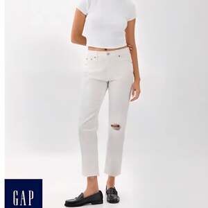 GAP High Rise Cheeky Straight White Jeans,Low Stretch,27/4R,NWT